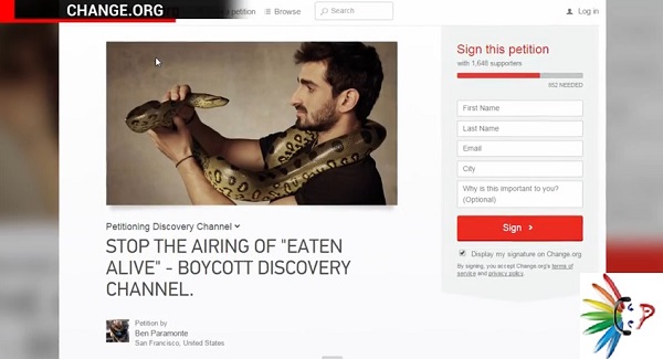 eaten alive anaconda petizione
